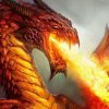 Fantasy Dragon Breathing Fire paint by numbers