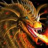 Fire Breathing Scary Dragon paint by numbers