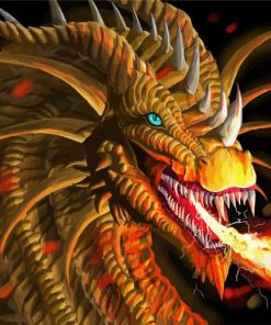 Fire Breathing Scary Dragon paint by numbers