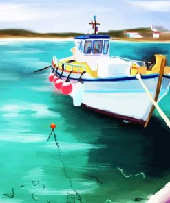 Fishing Boat Art paint by numbers