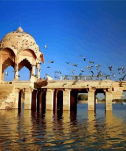 Aesthetic Gadisar Lake paint by numbers