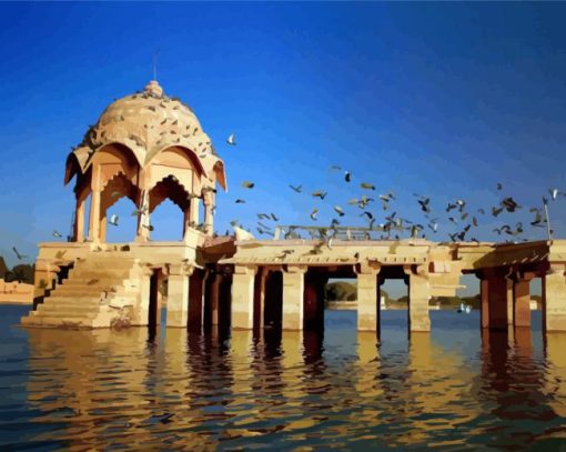 Aesthetic Gadisar Lake paint by numbers