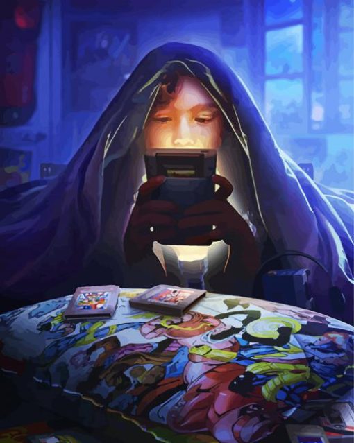 Gamer Boy At Night paint by numbers