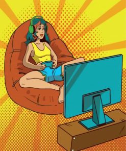 Gamer Girl Pop Art paint by numbers