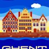 Ghent City Poster paint by numbers