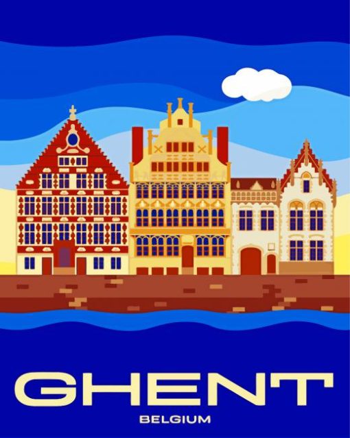 Ghent City Poster paint by numbers