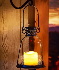 Glass Lantern With Candles paint by numbers