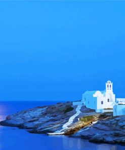 Greek Island Full Moon paint by numbers