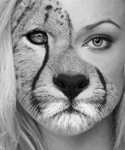 Half Girl Half Lion paint by numbers