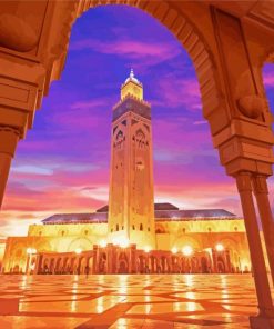Hassan II Mosque At Sunset paint by numbers