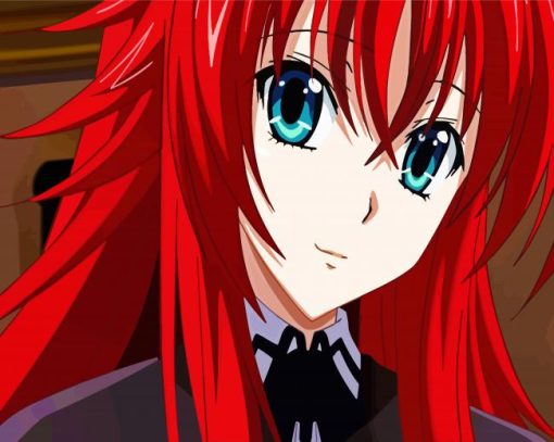 Rias Gremory Japanese Character paint by numbers