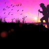 Hiker Silhouette At Sunset paint by numbers