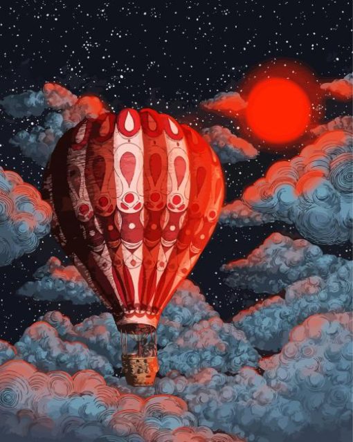Hot Airballoons Over Clouds paint by numbers