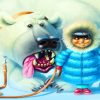 Inuit Girl And Polar Bear paint by numbers