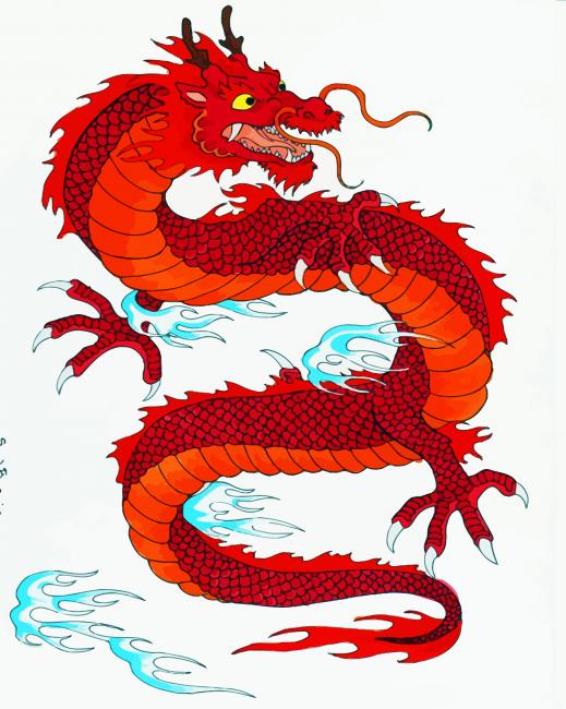 Red Dragon Myth - Animals Paint By Numbers - Painting By Numbers
