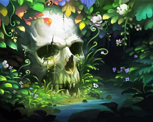 Jungle Skull Art paint by numbers