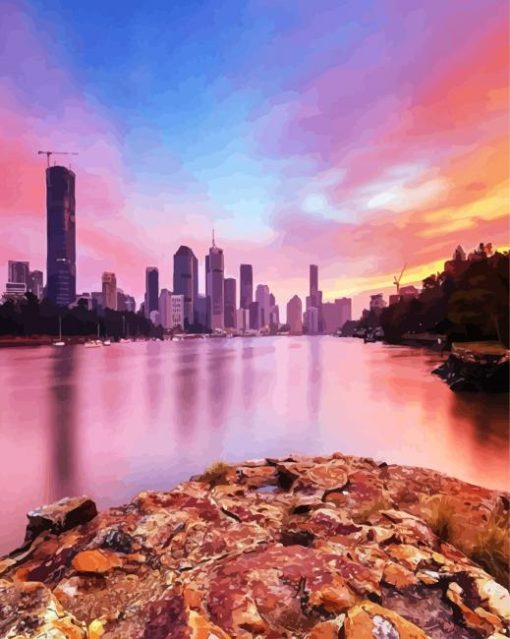 Kangaroo Point View At Sunset paint by numbers