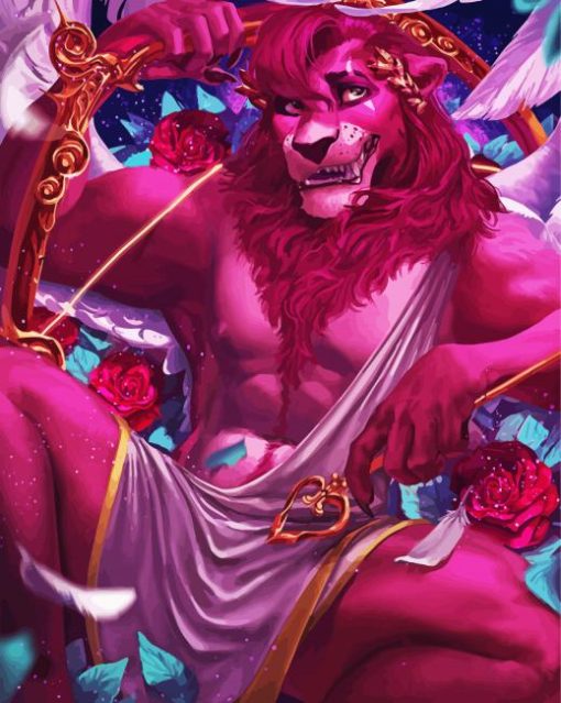 Konu Pink Lion paint by numbers