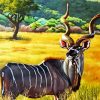 Kudu Animal In Field paint by numbers