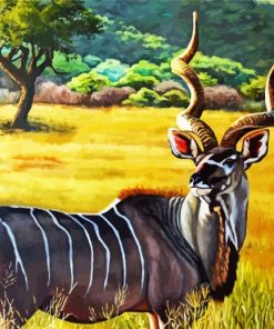 Kudu Animal In Field paint by numbers