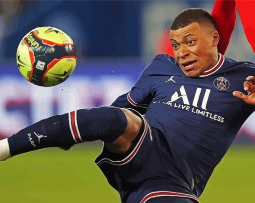 Kylian Mbappé Cool Footballer paint by numbers