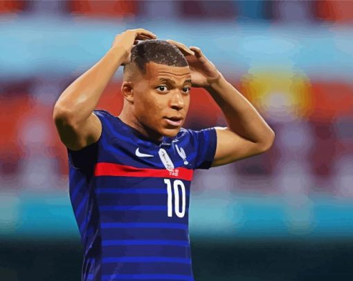 French Kylian Mbappé paint by numbers