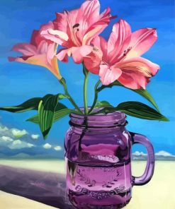 Lilies In Purple Glass paint by numbers