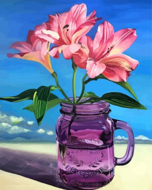Lilies In Purple Glass paint by numbers