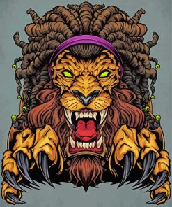 Lion With Dreadlocks paint by numbers