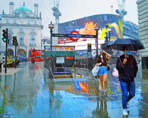 London In The Rain paint by numbers