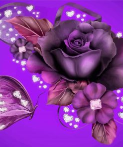 Magical Violet Rose paint by numbers
