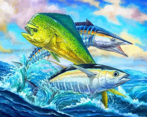 Mahi Mahi And Tuna Fishes paint by numbers