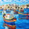 Malta Fishing Boats paint by numbers