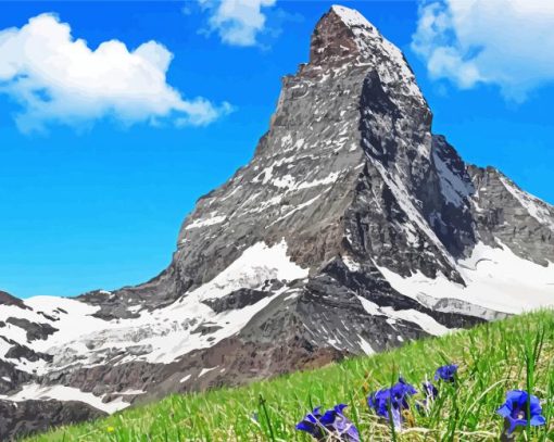 Matterhorn Mountains Landscape paint by numbers
