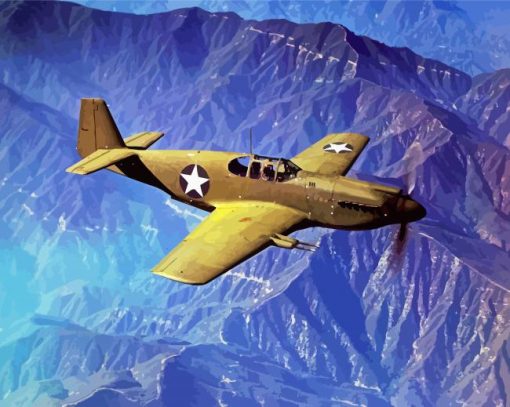 Military P52 Mustang paint by numbers
