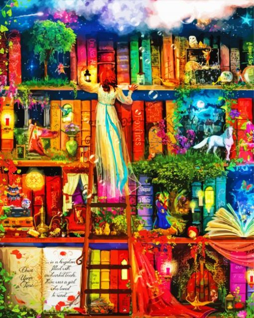 Mystical Book Shelf Paint by numbers