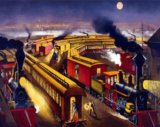 Night Time Trains paint by numbers