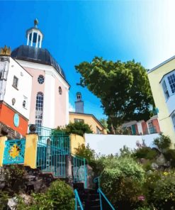 Aesthetic Portmeirion Village paint by numbers