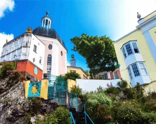Aesthetic Portmeirion Village paint by numbers