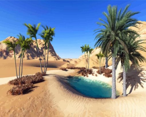 Oasis Desert paint by numbers