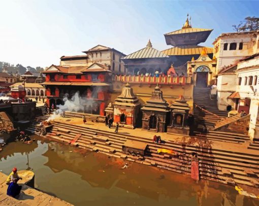 Pashupatinath Temple paint by numbers