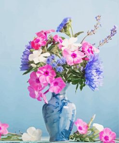 Phlox In Blue Vase paint by numbers