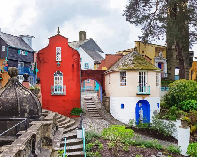 Portmeirion Buildings paint by numbers