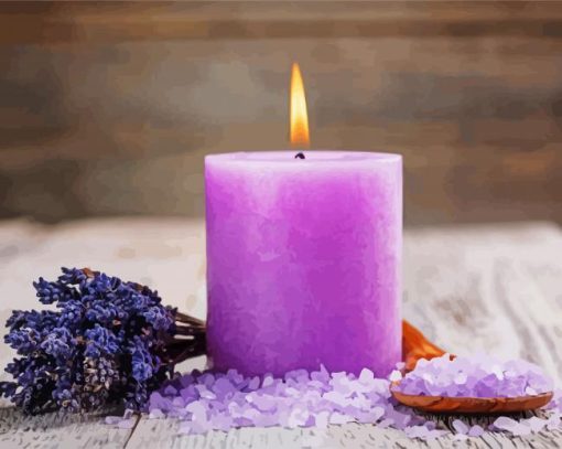 Purple Candle paint by numbers