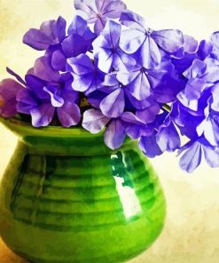 Purple Phlox Flowers In Vase paint by numbers