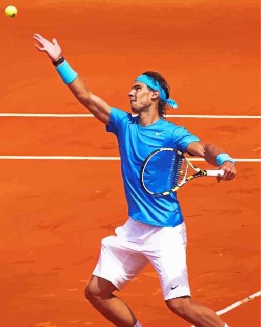 Cool Rafael Nadal Tennis Player paint by numbers