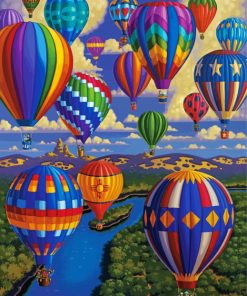 Rainbow Hot Airbaloons paint by numbers