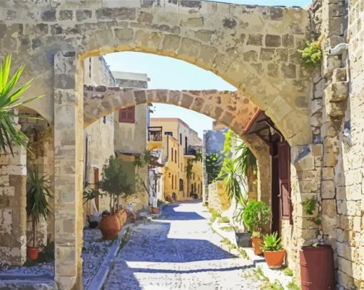 Rhodes Old Town paint by numbers