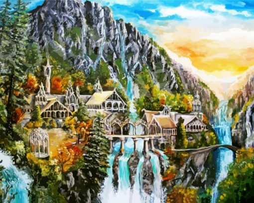 Rivendell Landscape Art paint by numbers
