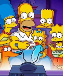 Simpsons Family Watching TV paint by numbers